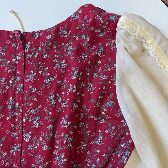 Gunne Sax Burgundy and Cream Midi Dress - Picture 11 of 15